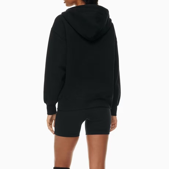 Aritzia Tna Cozy Fleece Boyfriend Zip Up Hoodie in Black Size 2XS - Picture 3 of 14